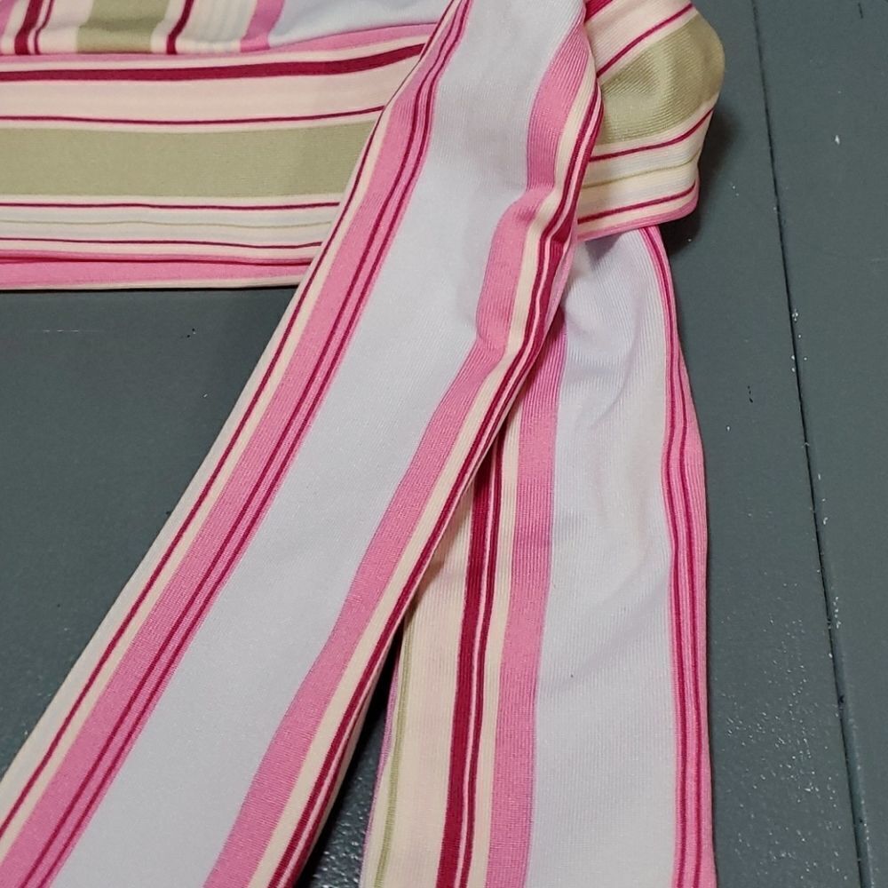 Bathing suit top. Halter style. Rebel, size large.‎ Pink striped. - Picture 2 of 5